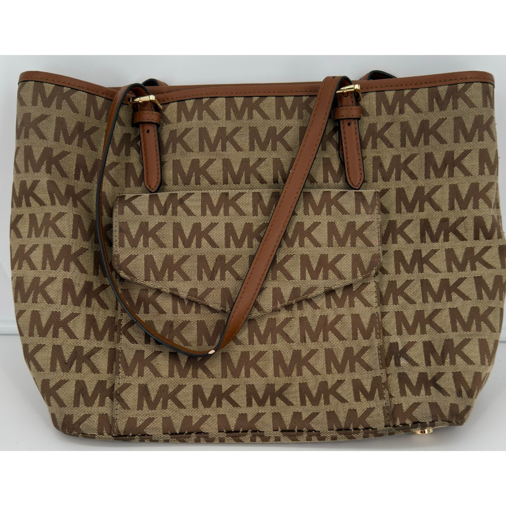 Michael Kors MK Signature Tote Shoulder Handbag Purse